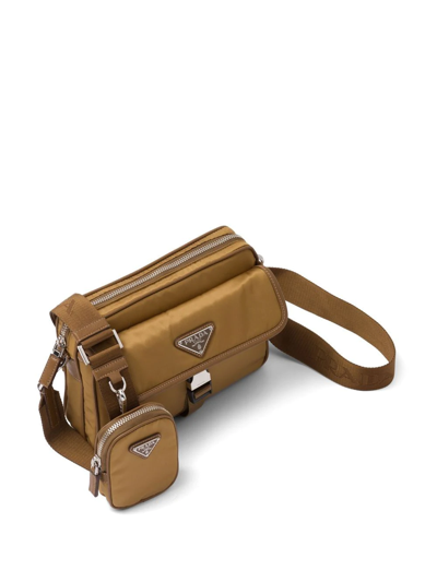 Shop Prada Re-nylon Pouch Crossbody Bag In Brown