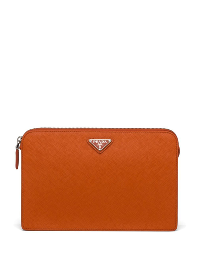 Prada PRADA Saffiano Colour Wristlet Clutch - Orange Clutches, Handbags -  PRA855052