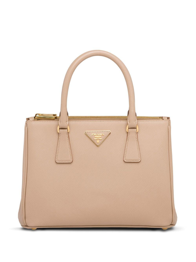 Shop Prada Medium Galleria Leather Tote Bag In Neutrals