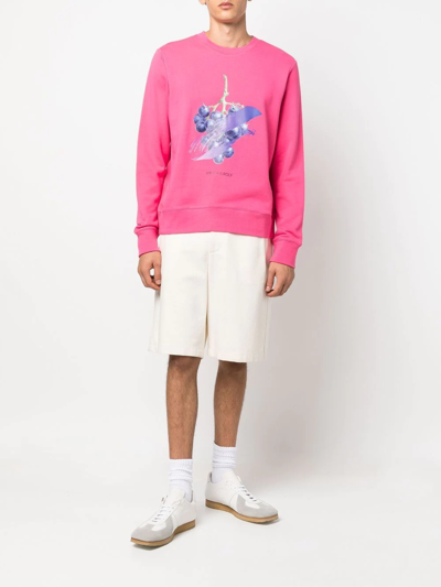 Shop Viktor & Rolf Grape-print Cotton Sweatshirt In Rosa