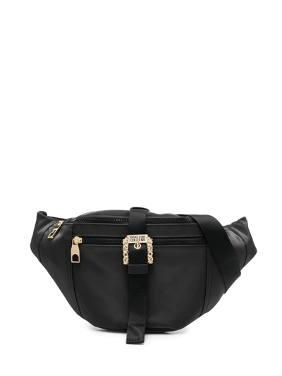 Shop Versace Jeans Couture Barocco Buckle Belt Bag In Black