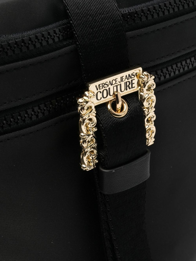 Shop Versace Jeans Couture Barocco Buckle Belt Bag In Black