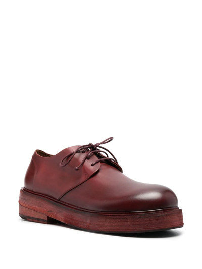 Shop Marsèll Lace-up Leather Derby Shoes In Rot