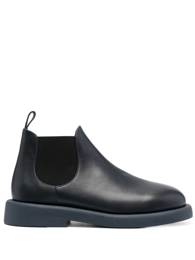 Shop Marsèll Calf Leather Ankle Boots In Blau