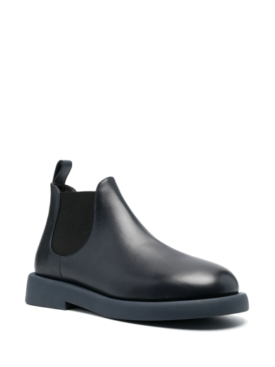 Marsèll Gomme Man Ankle Boots Midnight Blue Size 9 Calfskin In Blau