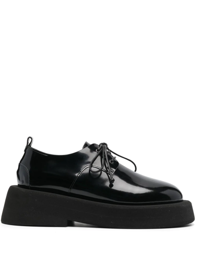 Shop Marsèll Patent-leather Flatform Oxford Shoes In Black