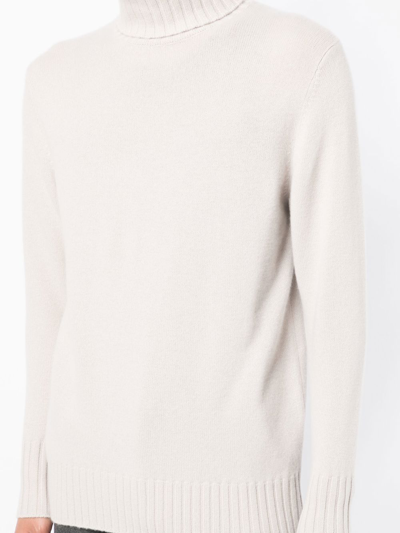 Shop N•peal Roll-neck Cashmere Jumper In Grey