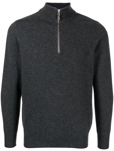 Shop N•peal Long-sleeve Cashmere Jumper In Grey