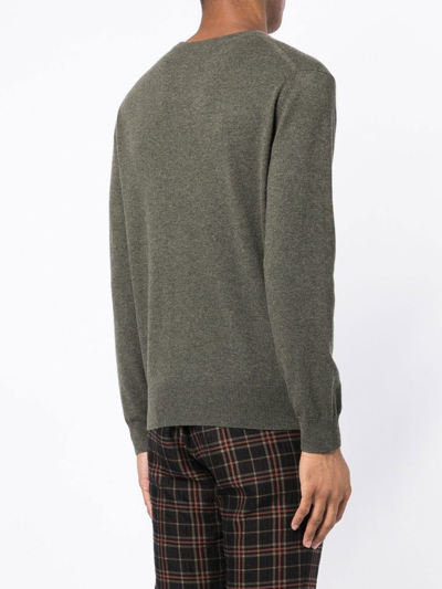 Shop N•peal Crew-neck Organic-cashmere Jumper In Green