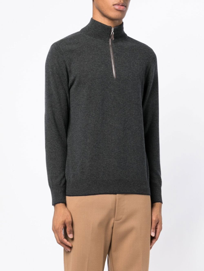 Shop N•peal Long-sleeve Cashmere Jumper In Grey
