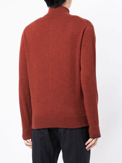 Shop N•peal Cashmere Zip-up Jumper In Red