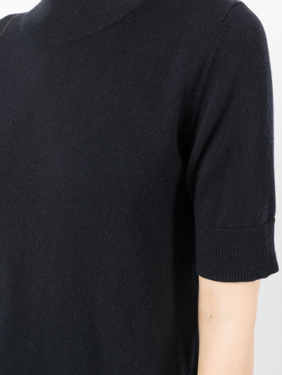 Shop N•peal Organic-cashmere Short-sleeve Top In Blue