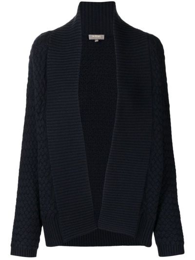 Shop N•peal Chunky-knit Cashmere Cardigan In Blue