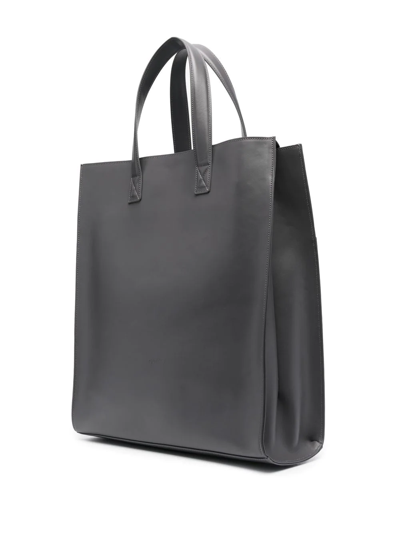 Shop Marsèll Large Rectangular Leather Tote Bag In Grey