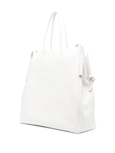 Shop Marsèll Large Trapeze Leather Tote Bag In White