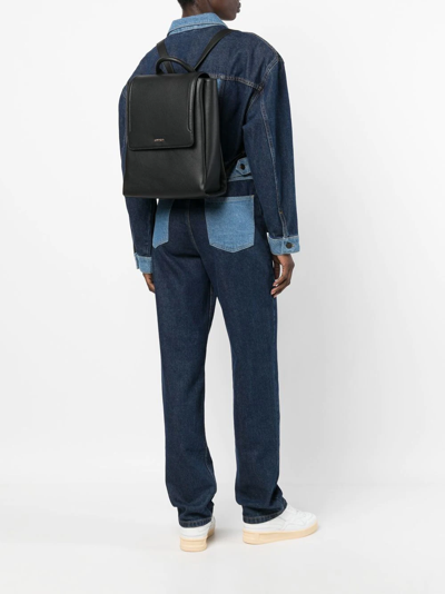 Shop Calvin Klein Elevated Faux-leather Backpack In Schwarz