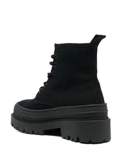 Tommy Jeans Foxing Lace-up Ankle Boots In Schwarz