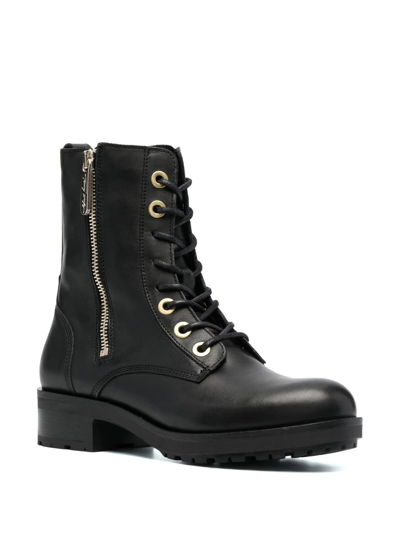 Tommy Hilfiger 40mm Zip-up Biker Boots In Schwarz