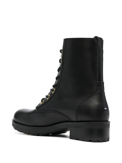Tommy Hilfiger 40mm Zip-up Biker Boots In Schwarz