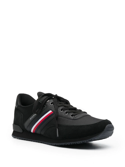 Shop Tommy Hilfiger Iconic Stripe-detail Sneakers In Schwarz