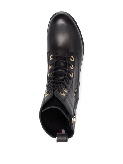 Tommy Hilfiger 40mm Zip-up Biker Boots In Schwarz