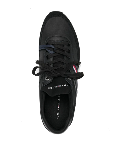 Shop Tommy Hilfiger Iconic Stripe-detail Sneakers In Schwarz