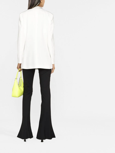 Alberta Ferretti Structured Double-breasted Button Blazer In Weiss