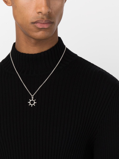 Shop Alighieri The Nocturnal Helm Necklace In Silver