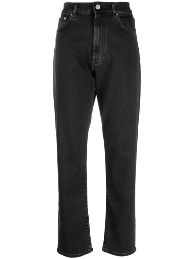 Loulou Studio Wular Straight-leg Ankle Denim Pants In Black