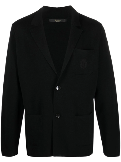 Shop Billionaire Single-breasted Knitted Blazer In Schwarz