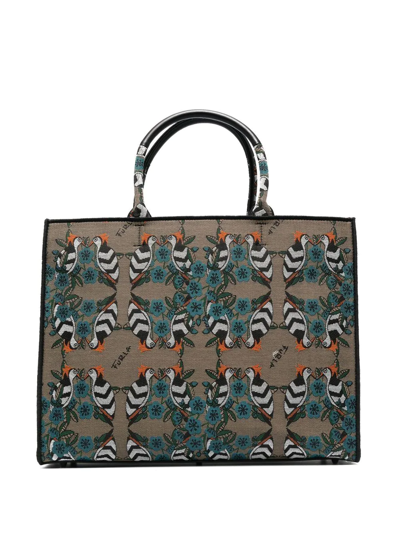 Shop Furla Opportunity Graphic-print Tote Bag In Brown