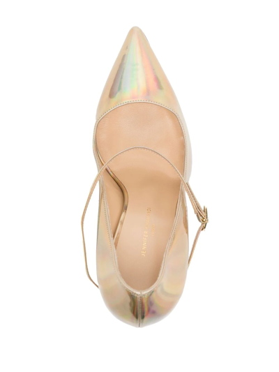 Jennifer Chamandi Lorenzo 105mm Leather Pumps In Gold