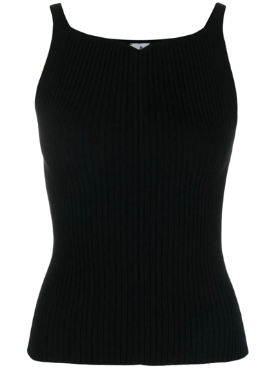 Shop Courrèges Ribbed-knit Vest Top In Black