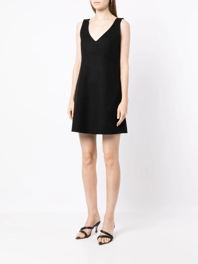 P.a.r.o.s.h Mini Dress Shift V-neck Above-knee In Black