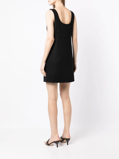 P.a.r.o.s.h Mini Dress Shift V-neck Above-knee In Black