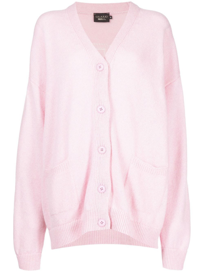 Shop Joshua Sanders Smiley Face Intarsia Cardigan In Pink