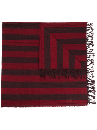 Shop Uma Wang Striped Wool-blend Scarf In Braun