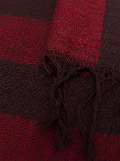 Shop Uma Wang Striped Wool-blend Scarf In Braun