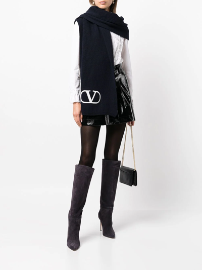Valentino Vlogo Signature Scarf In Black
