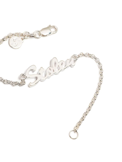 Shop Stolen Girlfriends Club Stolen Script Silver Bracelet In Silber