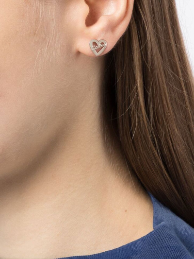 Shop Stolen Girlfriends Club Heart Script Earrings In Silber