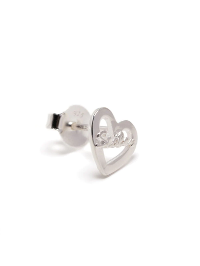 Shop Stolen Girlfriends Club Heart Script Earrings In Silber