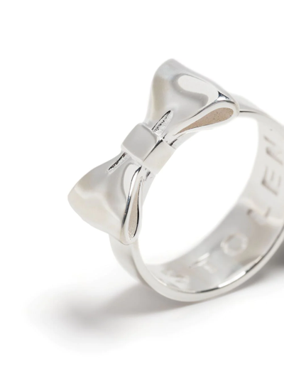 Shop Stolen Girlfriends Club Bow Sterling-silver Ring In Silber