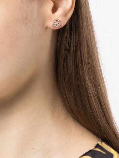 Shop Stolen Girlfriends Club Gothic Stamp Stud Earring In Silber