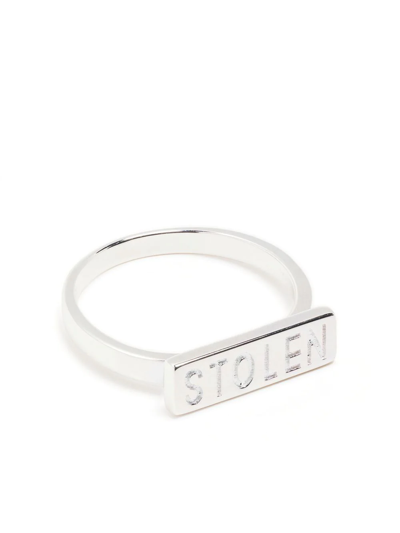 Shop Stolen Girlfriends Club Stolen Bar Silver Ring In Silber