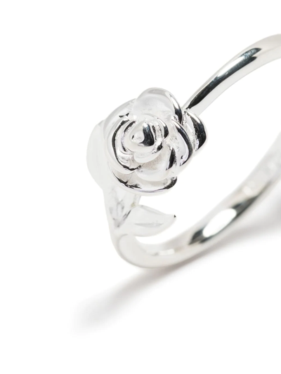 Stolen Girlfriends Club Stem Rose Sterling-silver Ring In Silber