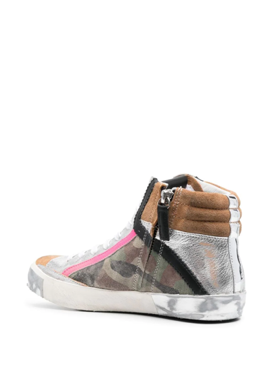 Shop Philippe Model Paris Prsx Leather High-top Sneakers In Braun