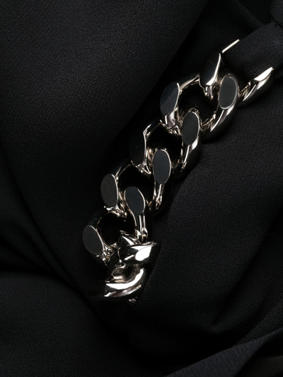 Stella Mccartney Chain-detail Draped Mini Dress In Schwarz