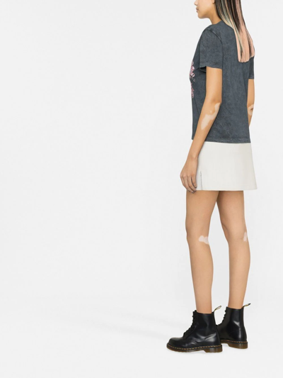 Versace Jeans Couture Embellished Baroque-print T-shirt In Grau