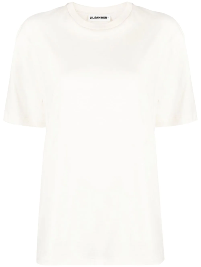 Shop Jil Sander Drop-shoulder Short-sleeved T-shirt In Nude